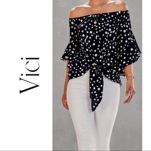 Slaying Black Polka Dot Blouse